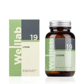 370 mg L-Lizin içeren, protein kalitesini artıran ve bağışıklığı destekleyen Welllab Lysine 60 kapsül